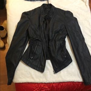 Medium black leather jacket